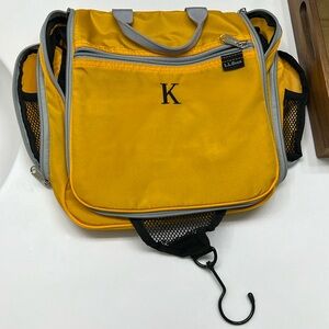LL BEAN “K” hanging cosmetic travel bag